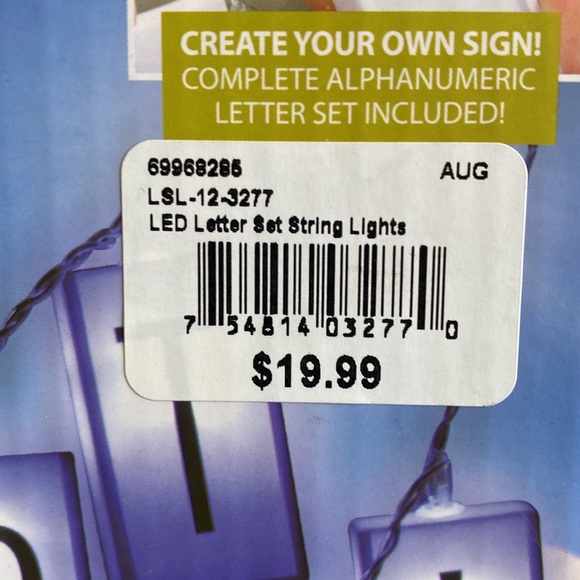 NWT! LED Letter String Lights - Picture 3 of 4